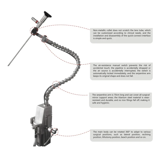 Bras pneumatique - dispositif auxiliaire endoscope